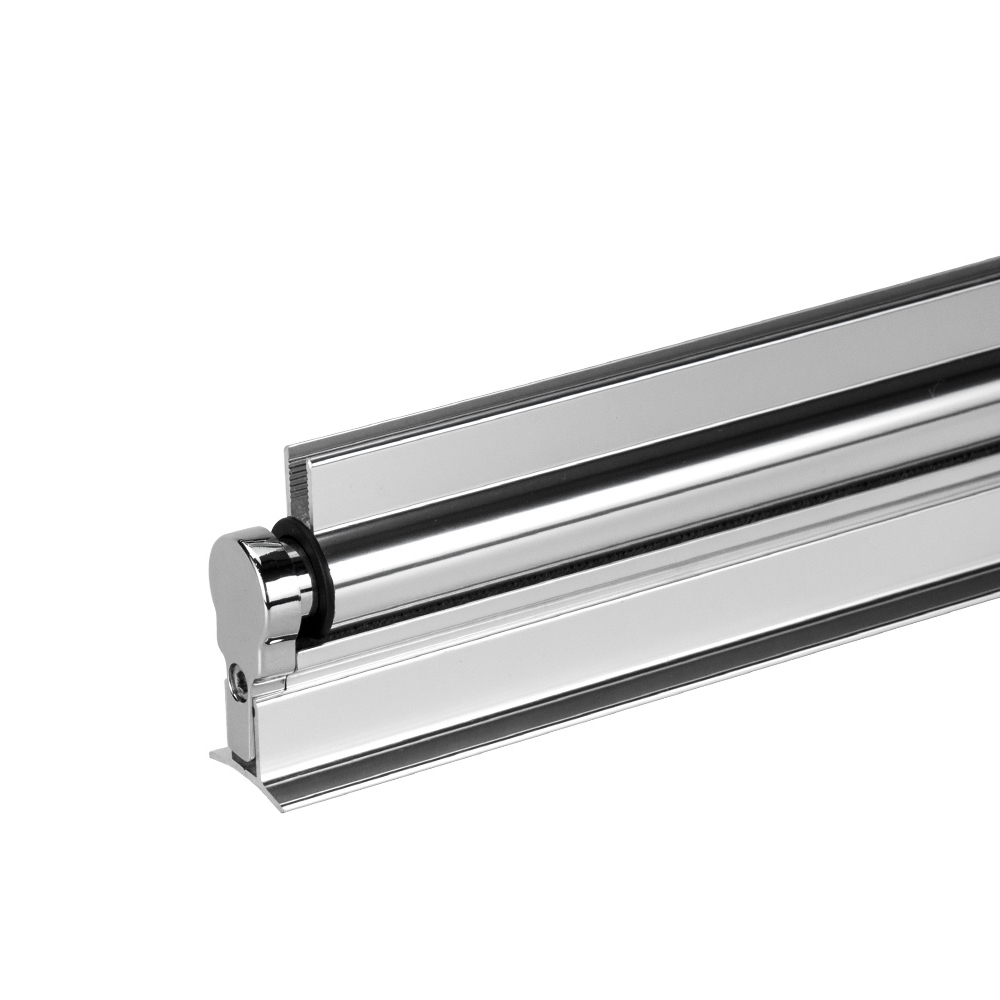 Full Length Lift & Lower Hinge - 6mm Glass - 2100mm - Chrome