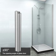 Full Length Lift & Lower Hinge - 6mm Glass - 2100mm - Chrome