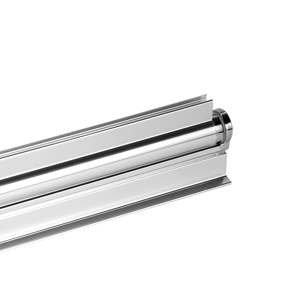 Full Length Lift & Lower Hinge - 6mm Glass - 2100mm - Chrome