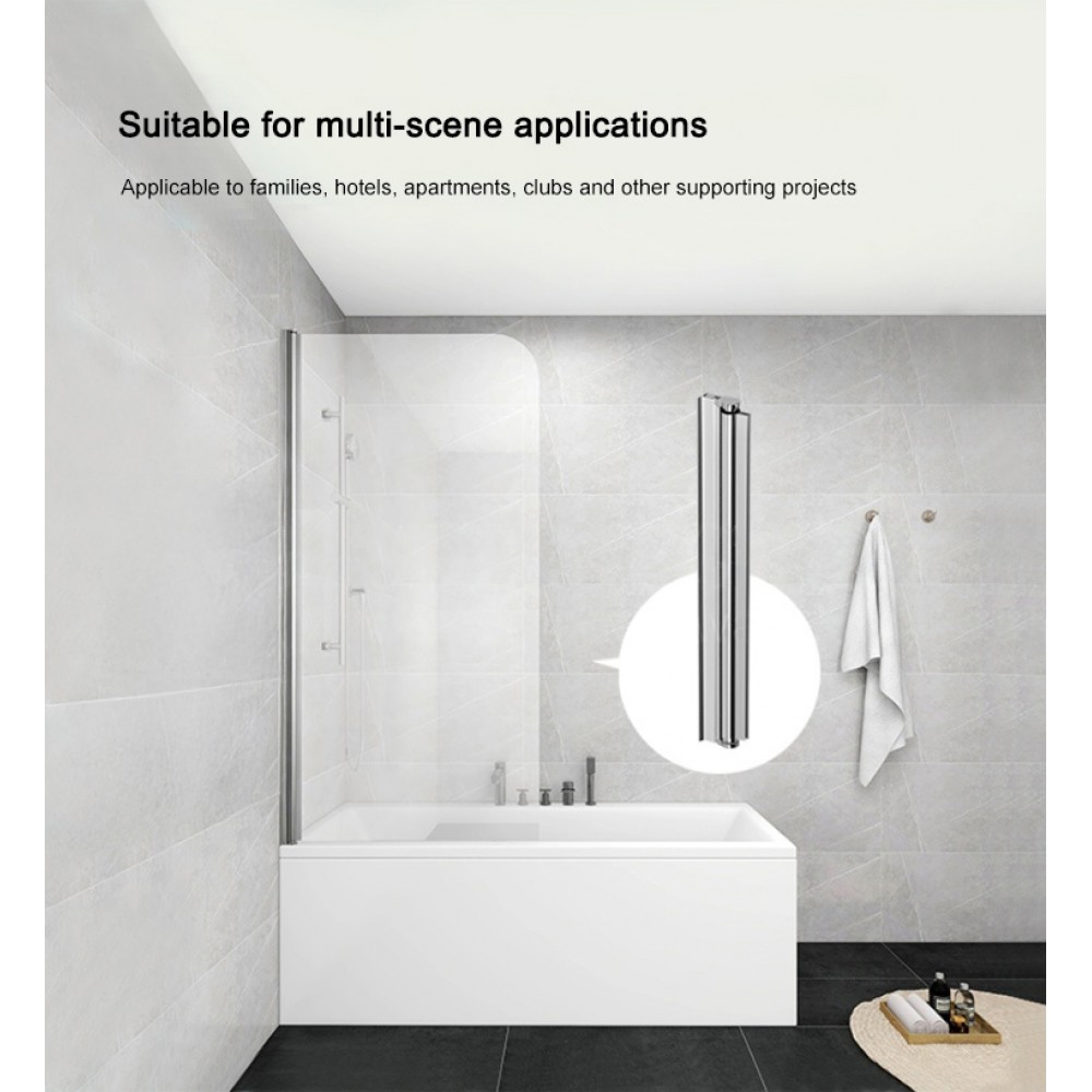 Full Length Lift & Lower Hinge - 6mm Glass - 2100mm - Chrome