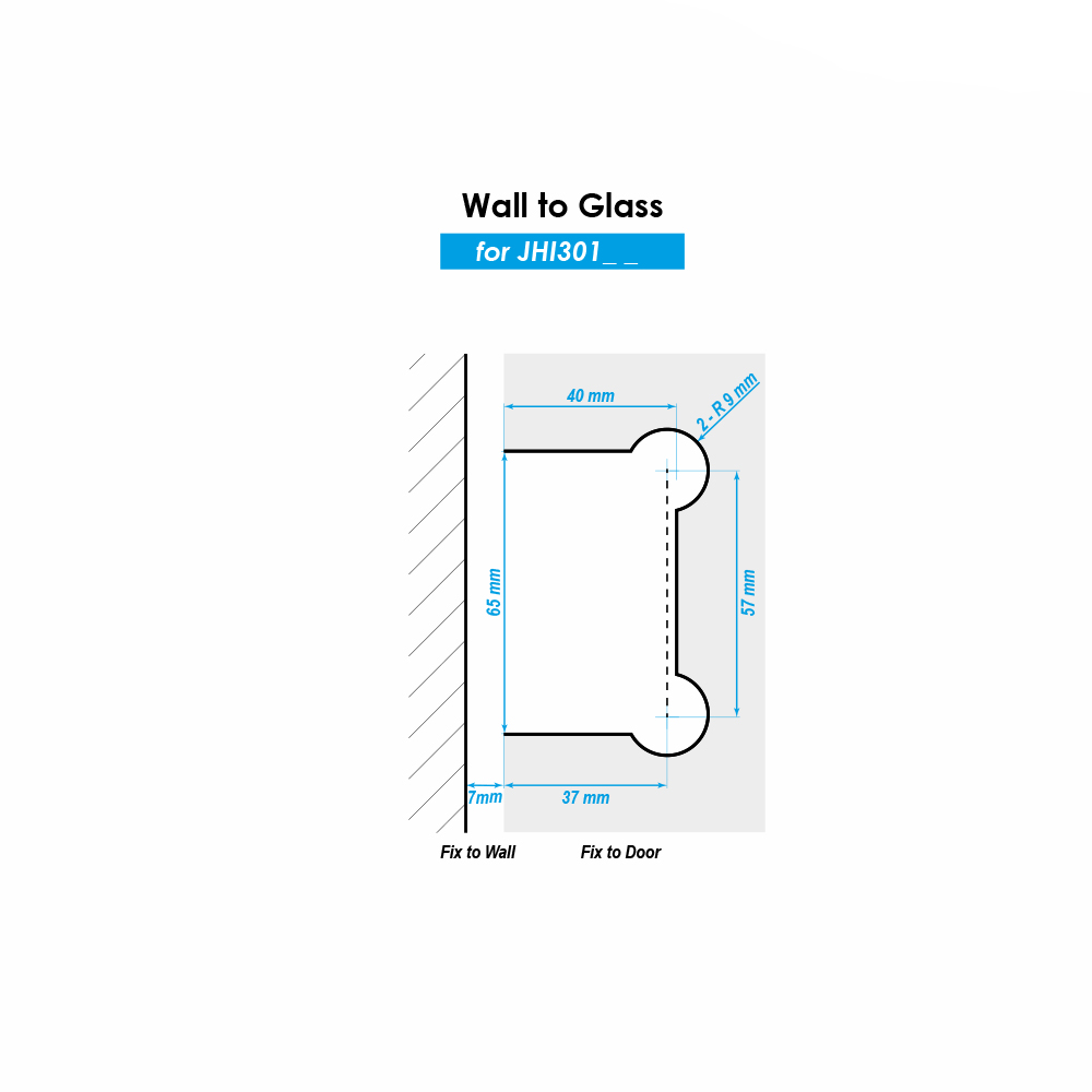 Shannon Range - Wall To Glass Shower Hinge - PC