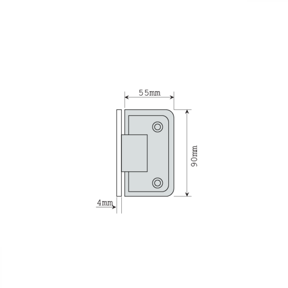 Shannon Range - Wall To Glass Shower Hinge - Polished Brass