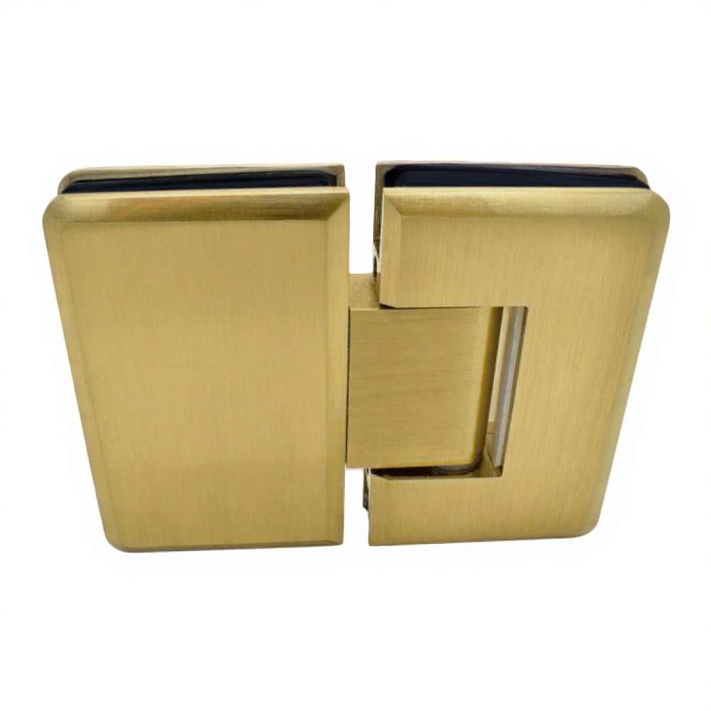 180 Degree Glass To Glass Shower Hinge - Brushed Satin Brass