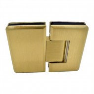 180 Degree Glass To Glass Shower Hinge - Brushed Satin Brass