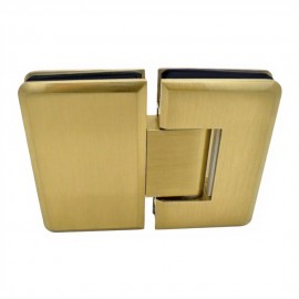 180 Degree Glass To Glass Shower Hinge - Brushed Satin Brass
