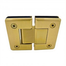180 Degree Glass To Glass Shower Hinge - Brushed Satin Brass