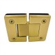 180 Degree Glass To Glass Shower Hinge - Brushed Satin Brass