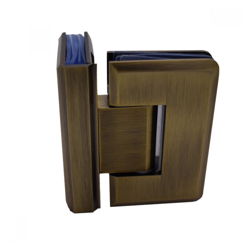 90 Degree Glass To Glass Shower Hinge - Antique Brass