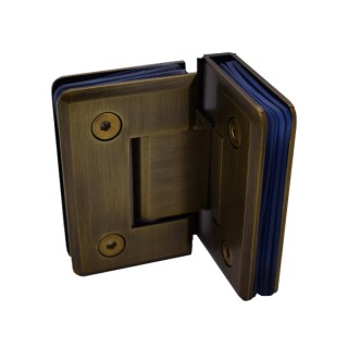 Brushed Brass Glass to Wall 90° Hinge, Glass Door Hinges