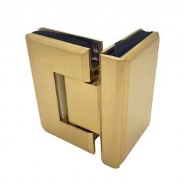 90 Degree Glass To Glass Shower Hinge - Brushed Satin Brass