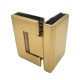 90 Degree Glass To Glass Shower Hinge - Brushed Satin Brass