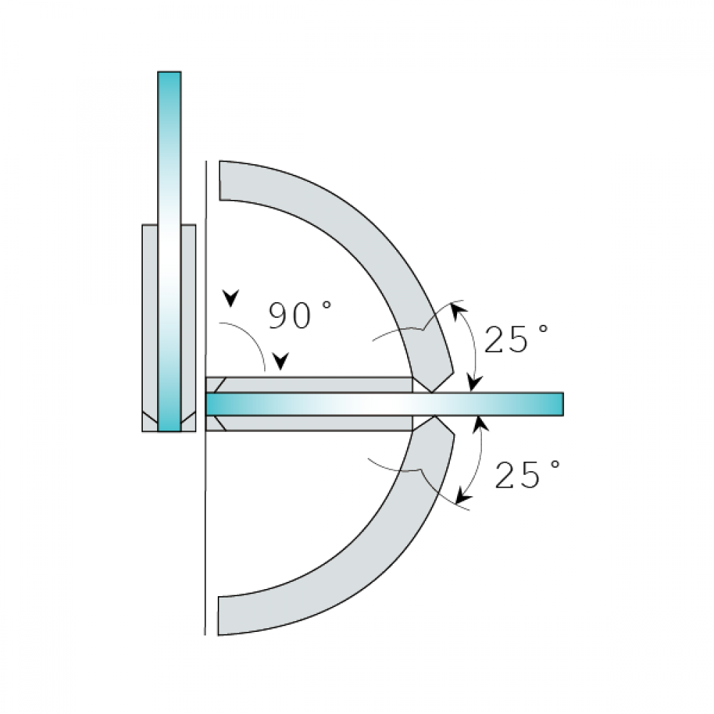 90 Degree Glass To Glass Shower Hinge - Antique Brass
