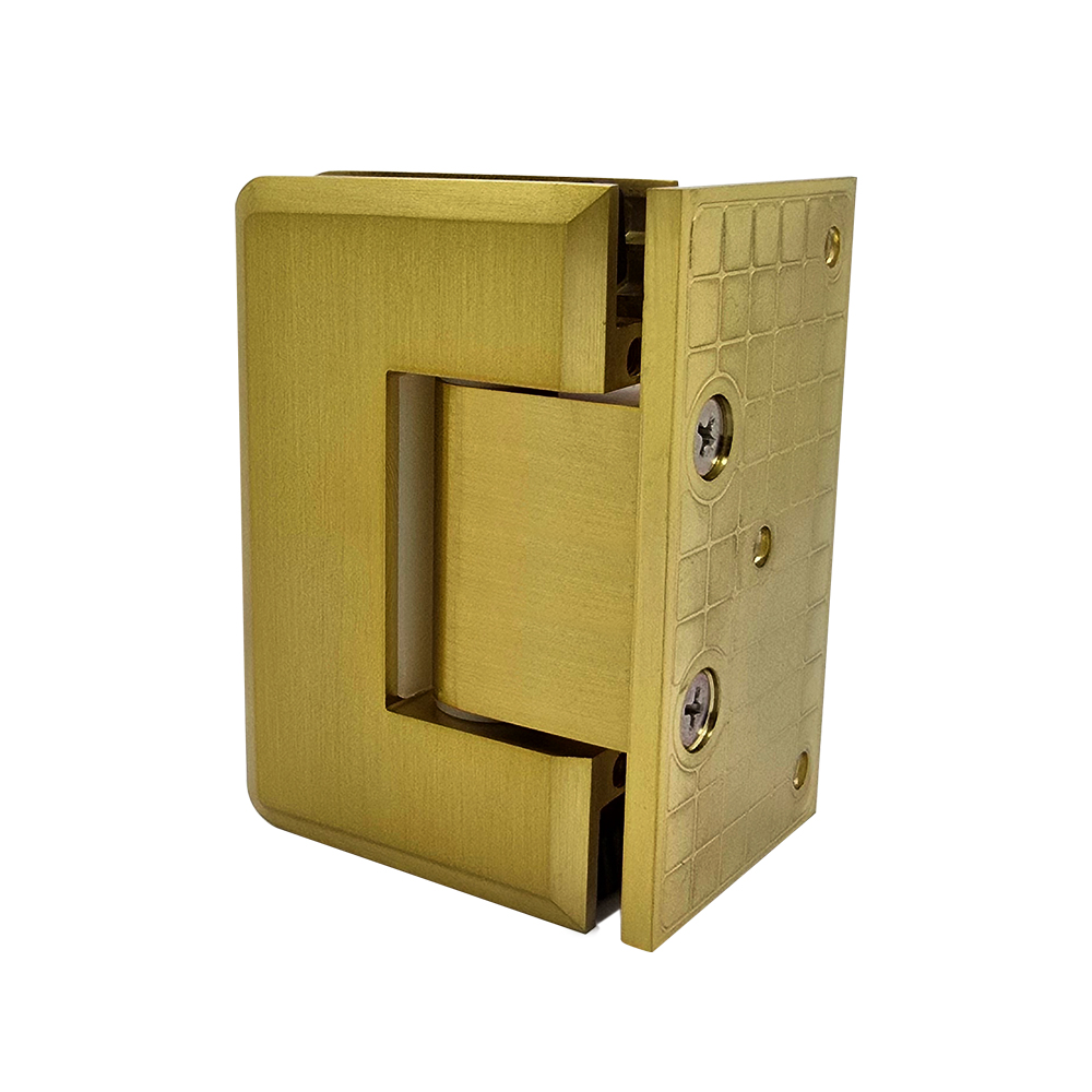 Single Wing Wall To Glass Shower Hinge - Brushed Satin Brass