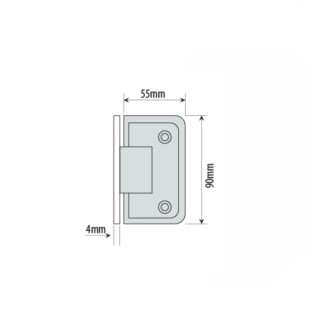 Single Wing Wall To Glass Shower Hinge - Polished Brass