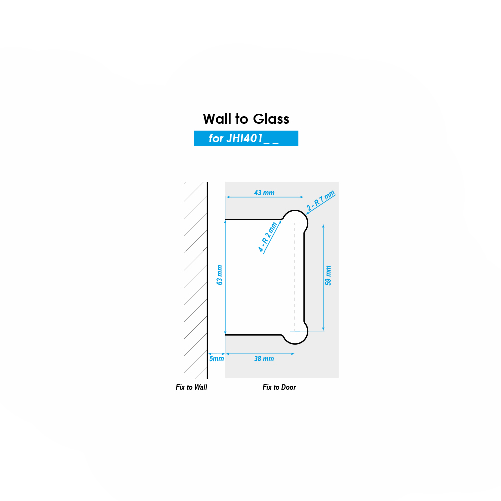 Amazon Range Wall To Glass Shower Hinge - Matt Black