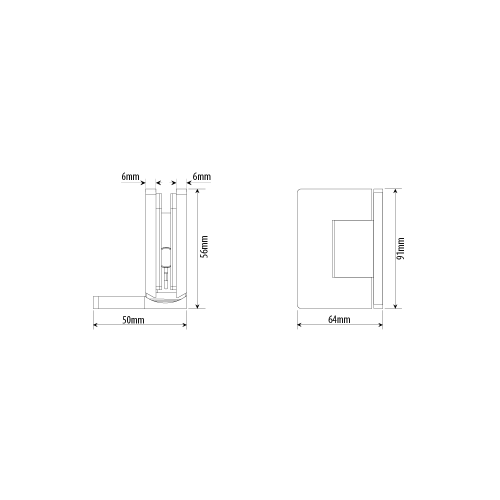 Amazon Range Offset Wall To Glass Shower Hinge - Matte Black