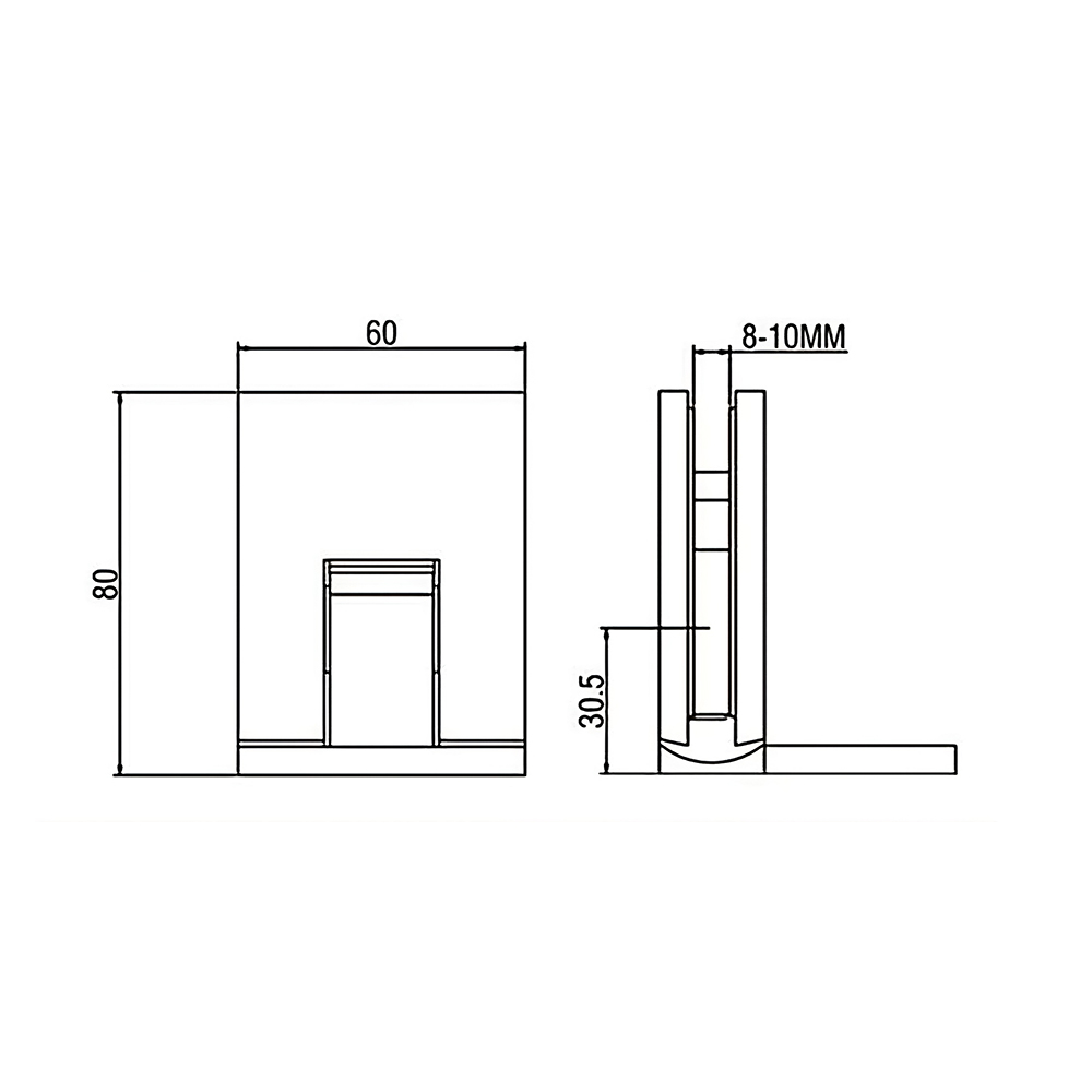 Verano Range - Single Wing Wall To Glass Hinge - PC