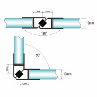 Set Of Magnetic Seals 10mm Glass For 90 or 180 Degree