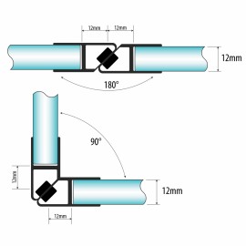 Set Of Magnetic Seals 12mm Glass For 90 or 180 Degree