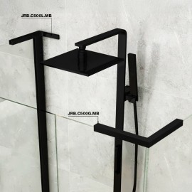 Shower Fixed Panel G2G Support - 8-10mm Glass - Black