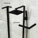 Shower Fixed Panel Support - 8-10mm Glass - Left - Black