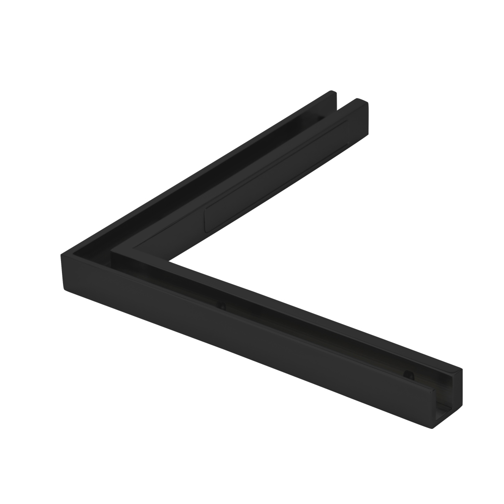 Shower Fixed Panel G2G Support - 8-10mm Glass - Black