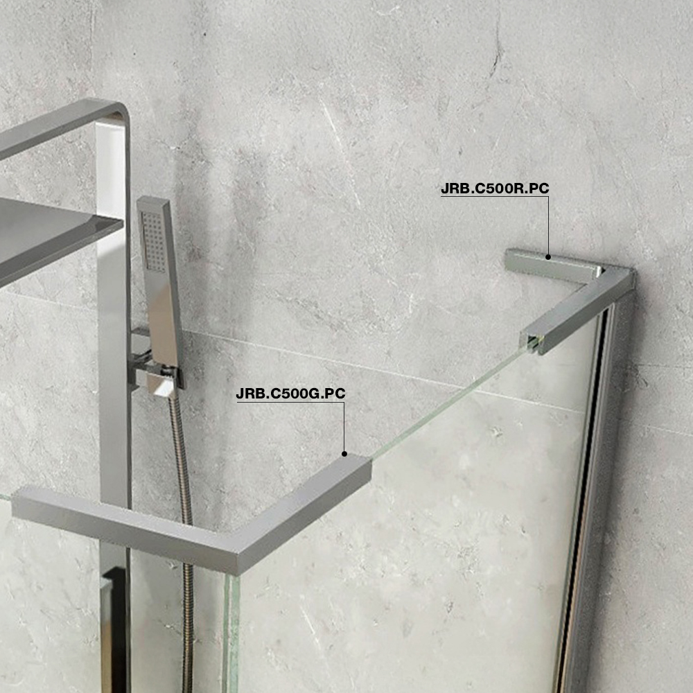 Shower Fixed Panel Support - 8-10mm Glass - Right - Chrome