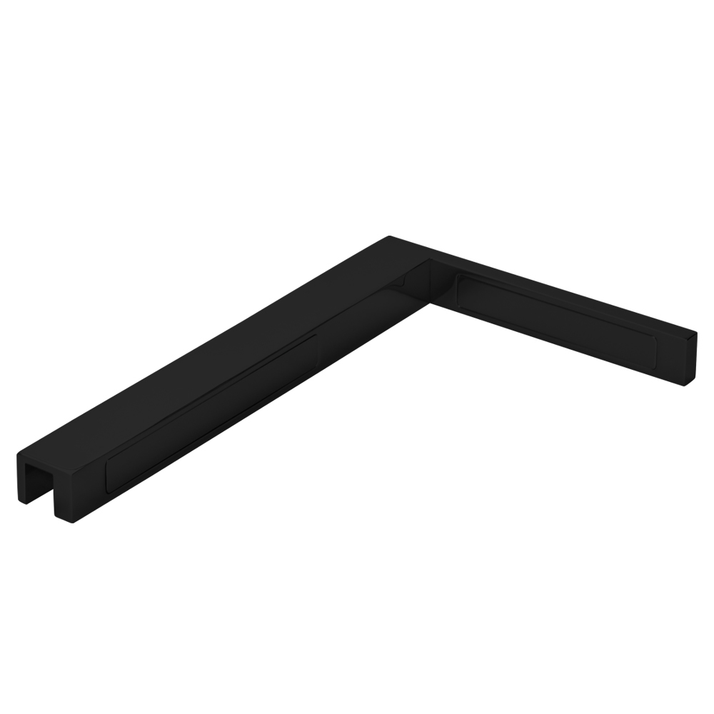 Shower Fixed Panel Support - 8-10mm Glass - Left - Black