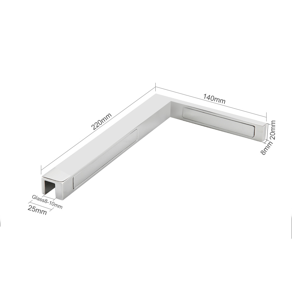 Shower Fixed Panel Support - 8-10mm Glass - Left - Chrome