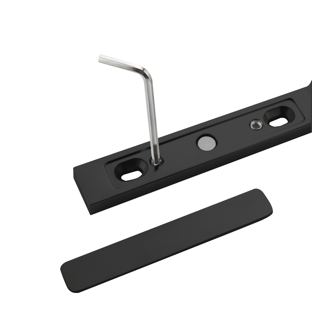 Shower Fixed Panel Support - 8-10mm Glass - Left - Black