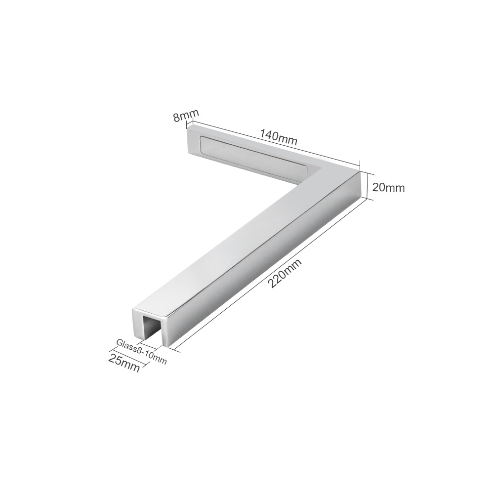 Shower Fixed Panel Support - 8-10mm Glass - Right - Chrome