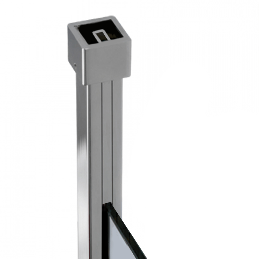 Fixed Panel Floor To Ceiling Post 8mm Glass - 2.8mtr - Black