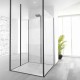 90 Degree Panel Floor To Ceiling Post 8mm Glass - Black