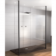 Fixed Panel Floor To Ceiling Post 8mm Glass - 2.8mtr - Black