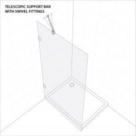 Telescopic Support Bar With Swivel Fittings On Both Ends