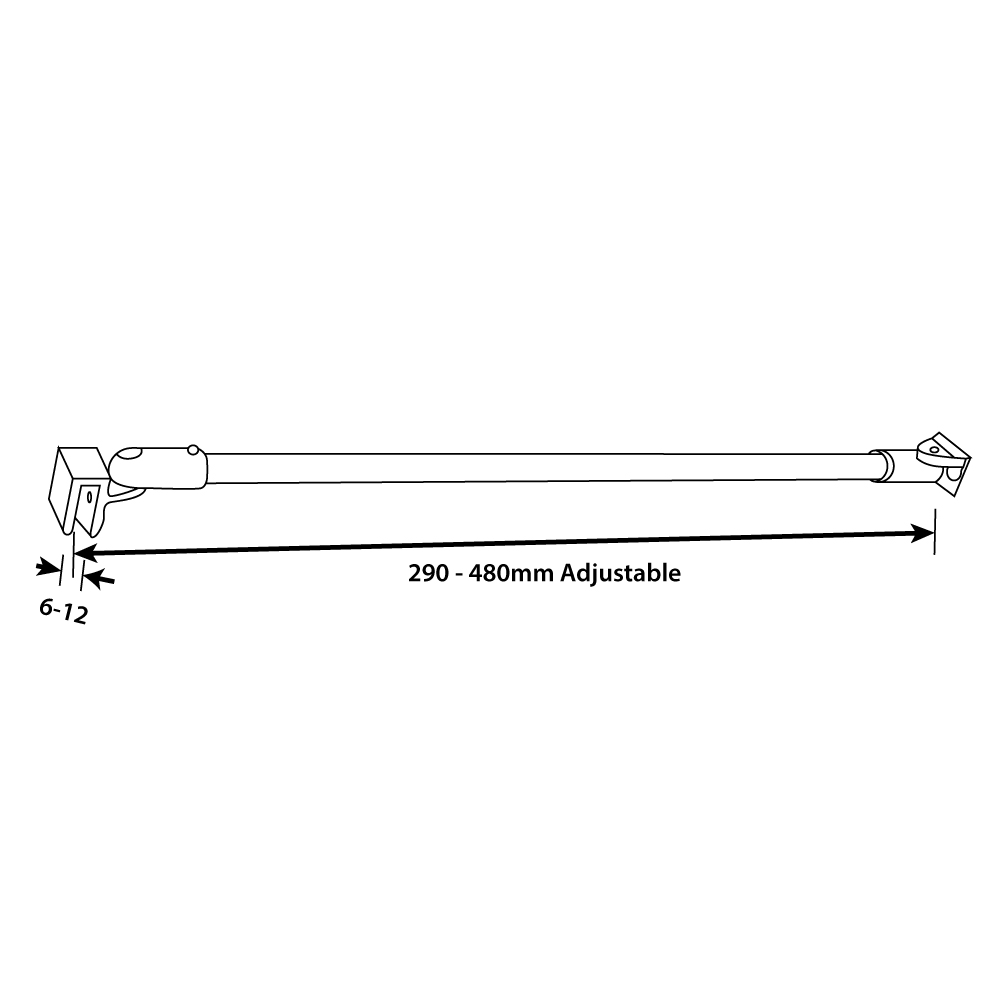 Telescopic Support Bar With Swivel Fittings On Both Ends
