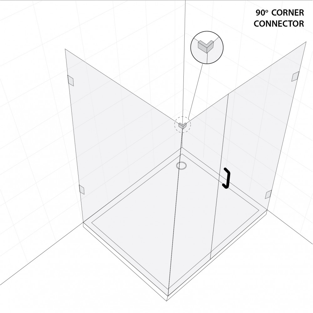 90 Degree Corner Connector - Polished Chrome