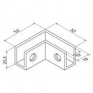 90 Degree Corner Connector - Polished Chrome