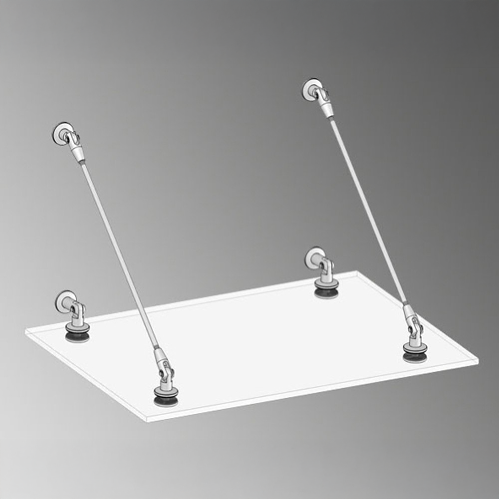 Complete 316 Stainless Steel Canopy Kit for max 13.5mm Glass