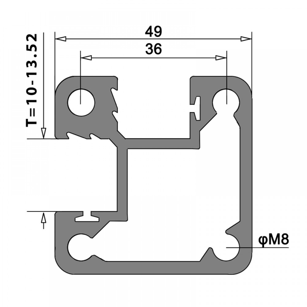 Top Mounted EaziRail 90 Deg Ext Post - 1100mm - Black