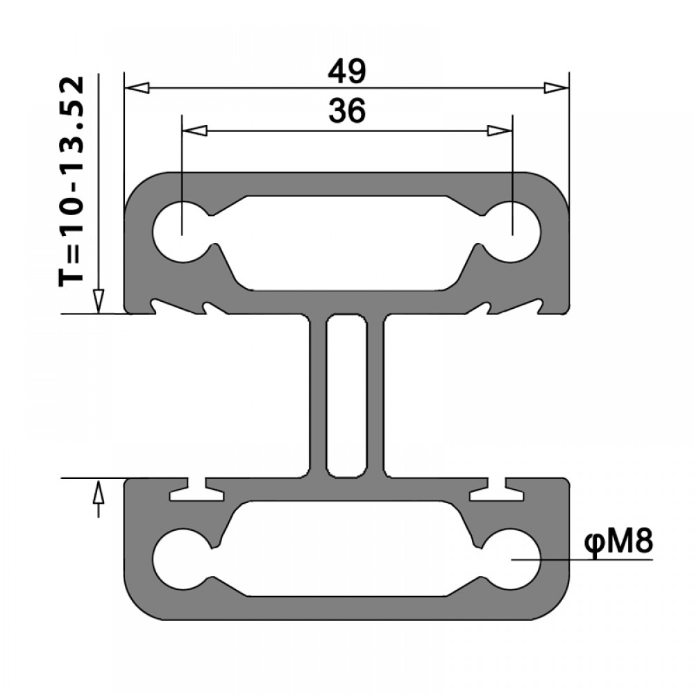 Top Mounted EaziRail Centre Post - 1100mm - Black