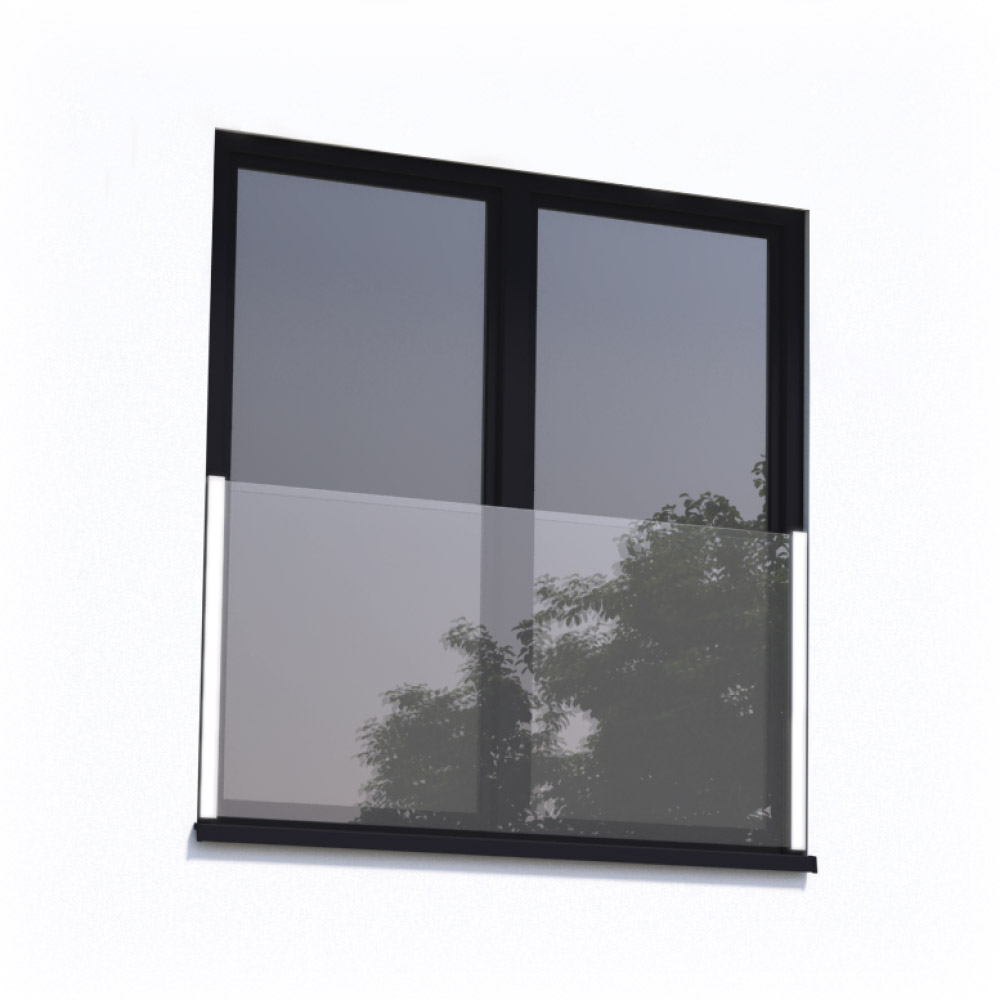 SkyForce Side Mount 1100mm High 16.76-21.52mm Glass - White