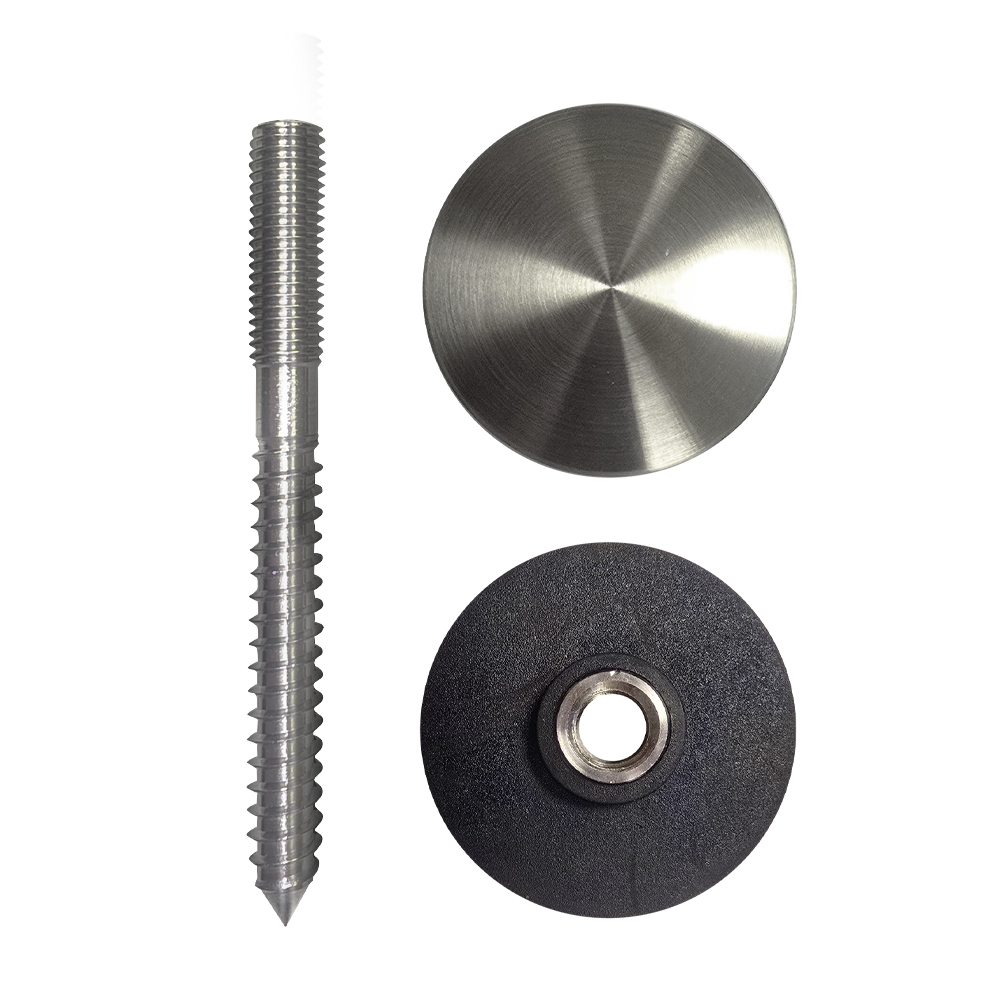 50mm Point Fixture With 100mm Wood Screw For Timber Fixing