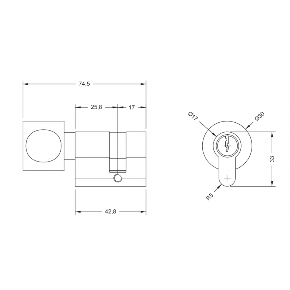 Dynamik Thumb Turn Cylinder - Door Opening Out