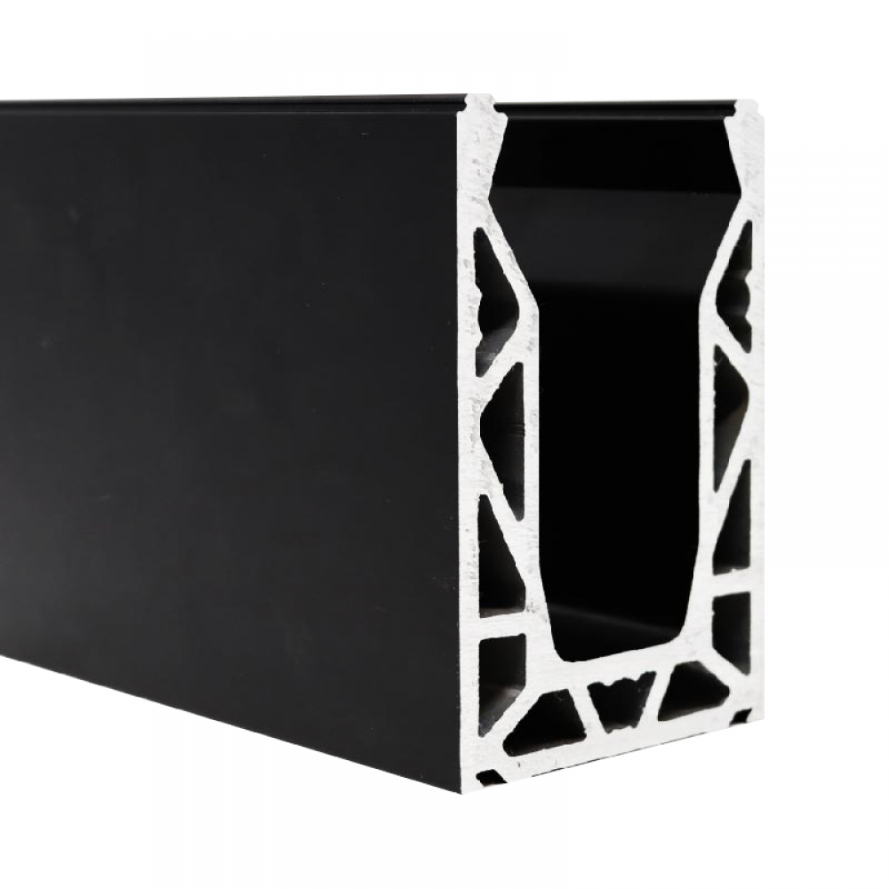 POSIglaze Bottom Drilled Glass Balcony Channel Black