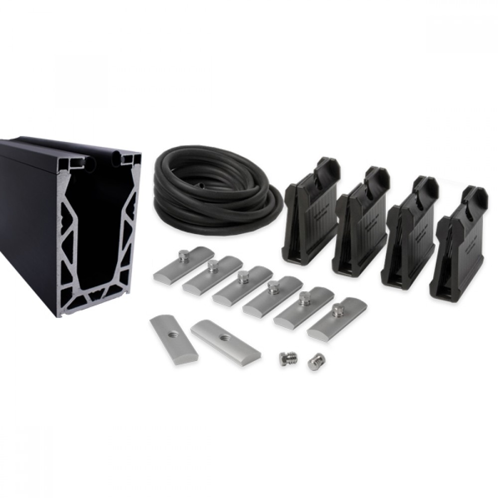 POSIglaze 3 Mtr Surface Mount Kit For12mm Glass, Black