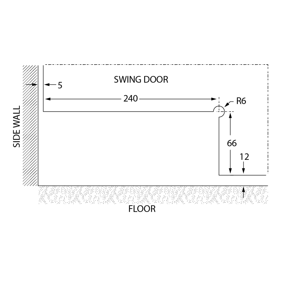 HD Bottom Hydraulic Patch Fitting For 10-15mm Thick Glass