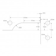 GCC Corner Transom Fitting - Stopper - Satin Stainless