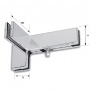 GCC Corner Transom With Fin - Right - Satin Stainless