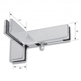 GCC Corner Transom With Fin - Right - Satin Stainless